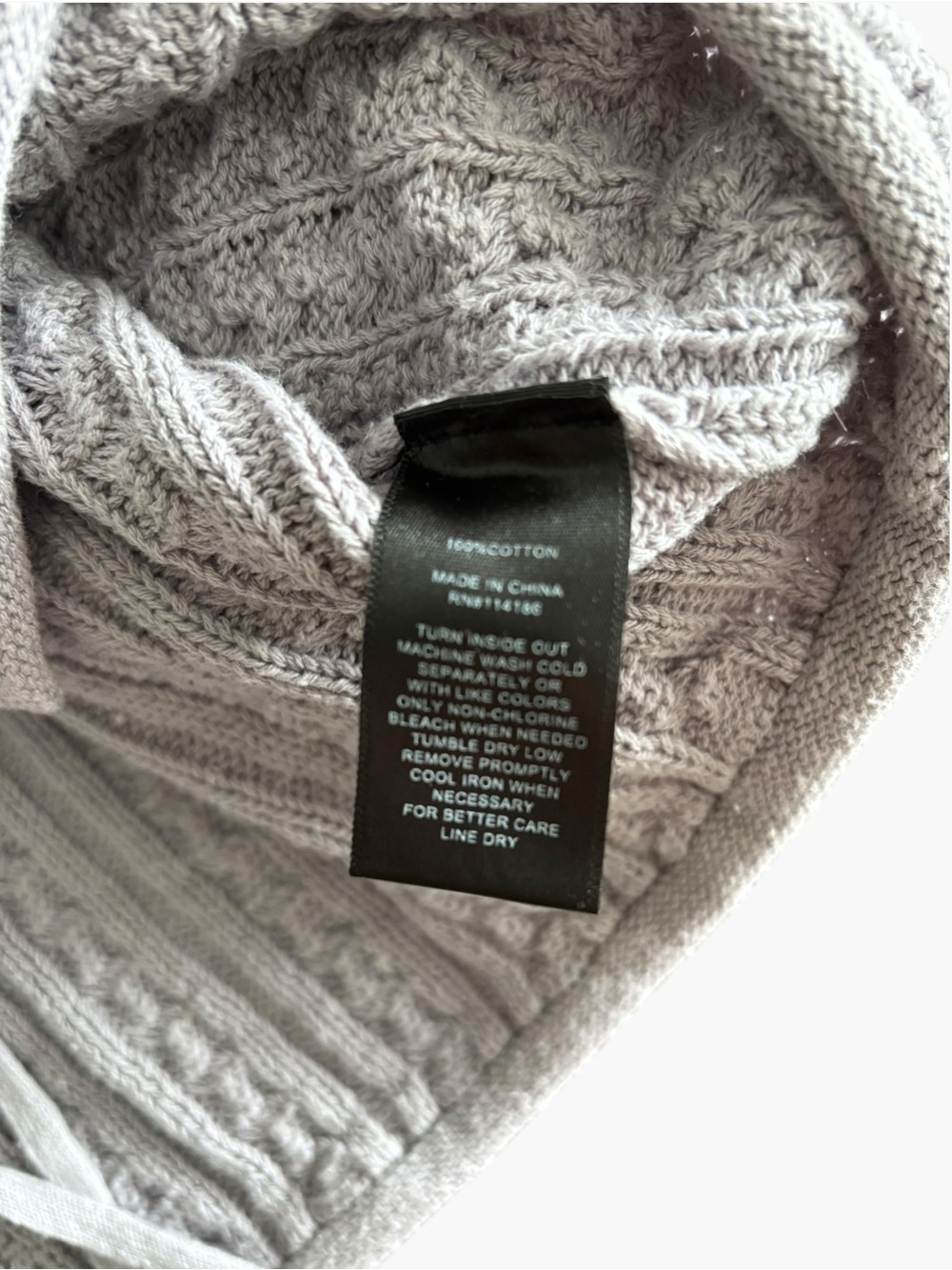 Women’s FRYE Cropped Cardigan Gray Open Weave L/S Size Large NWT - Picture 8 of 8